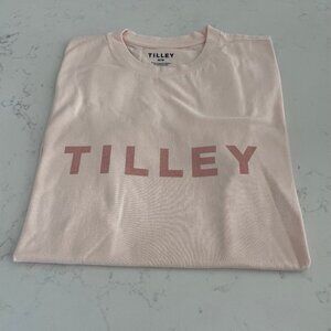 Tilley SS Casual Boyfriend Cut 100% Organic Cotton Tee Shirt Pink/Rose Sz M NIB